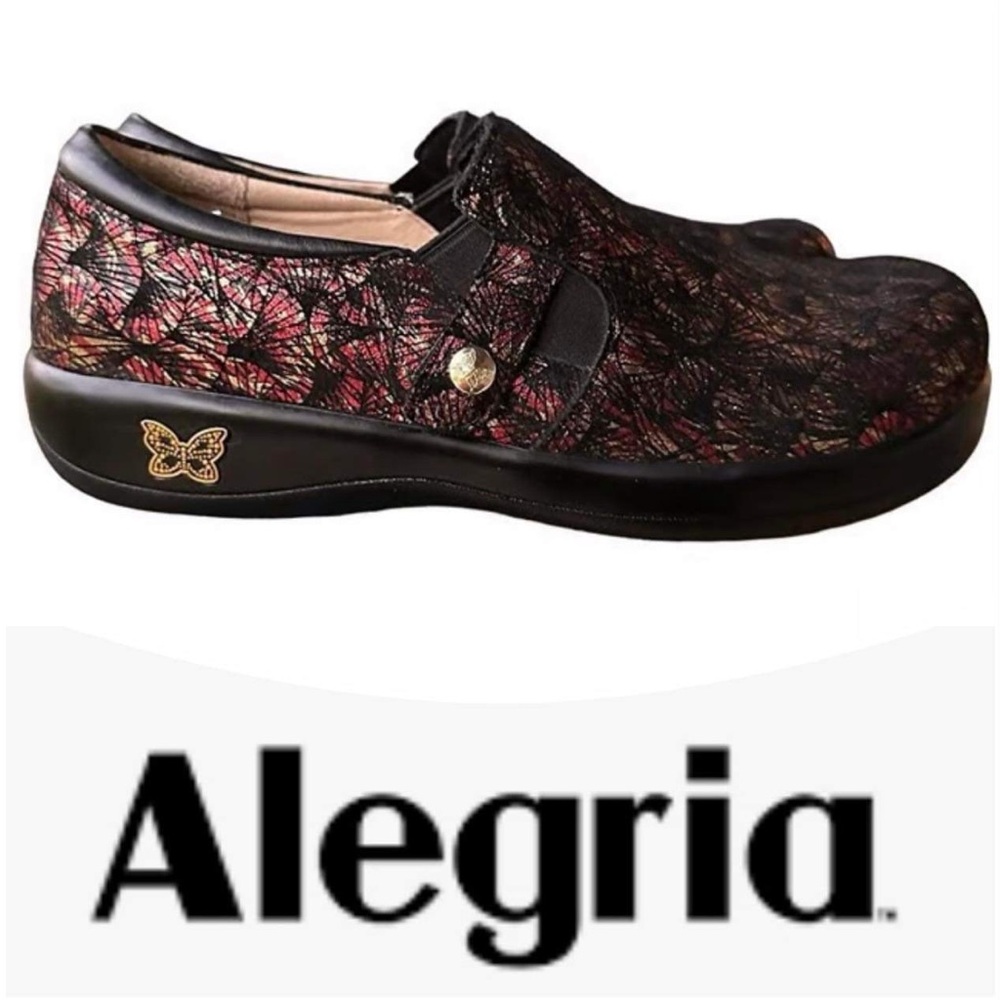 Alegria KAR-274X Black Red Leather Round Toe Clog’s